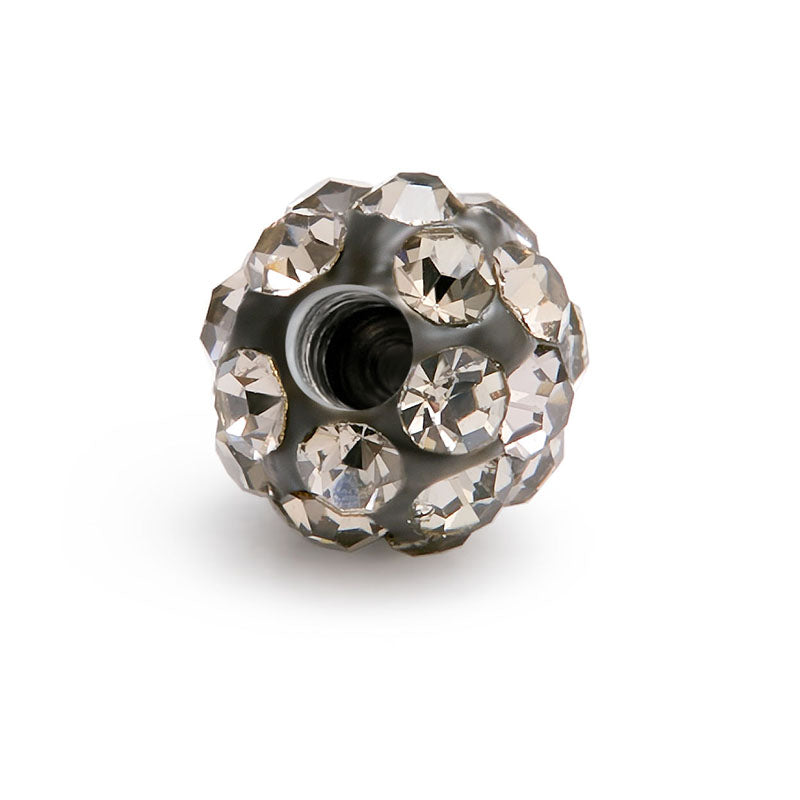Crystal Ball Piercing 14G Gray 5mm