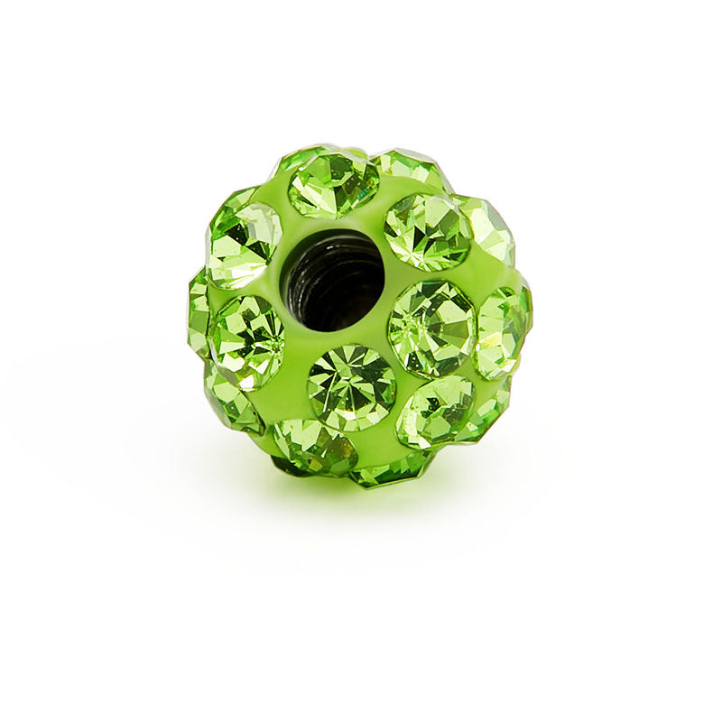 Crystal Ball Piercing 14G Light Green 5mm