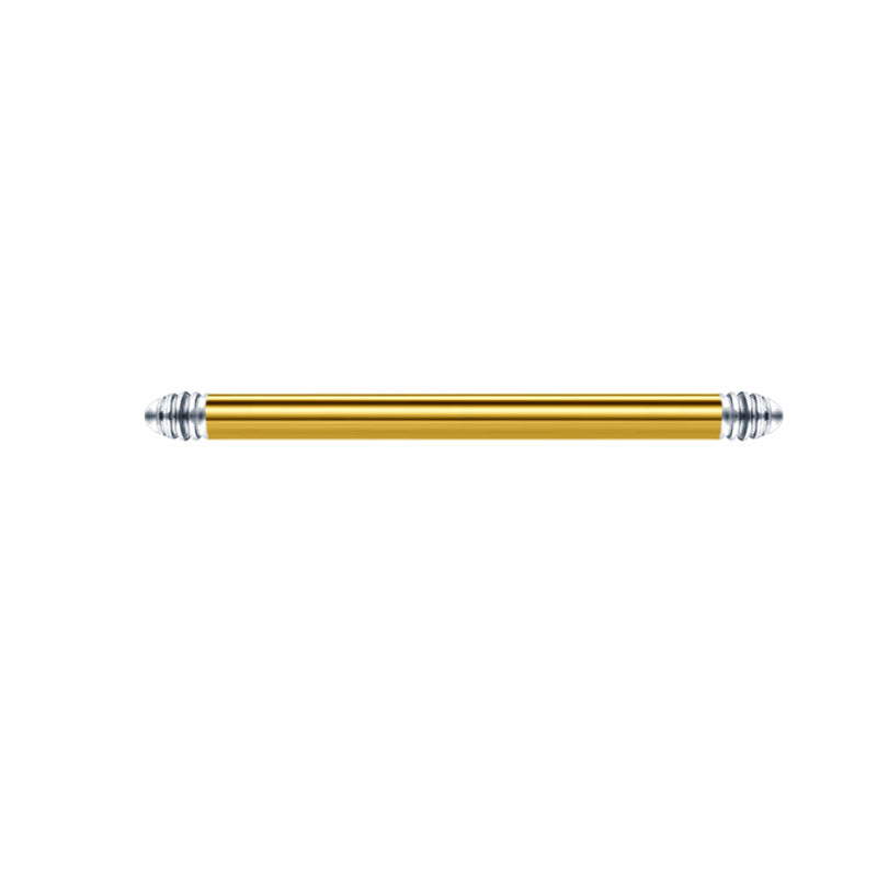 14G Straight Barbell Stainless Steel Gold 16mm