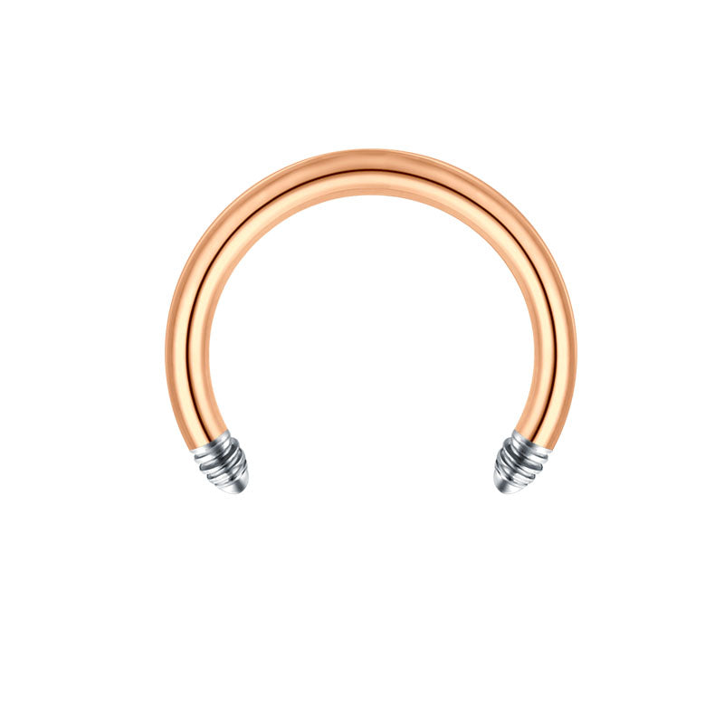 Horseshoe Barbell 16G Stainless Stee Rose Gold 12mm