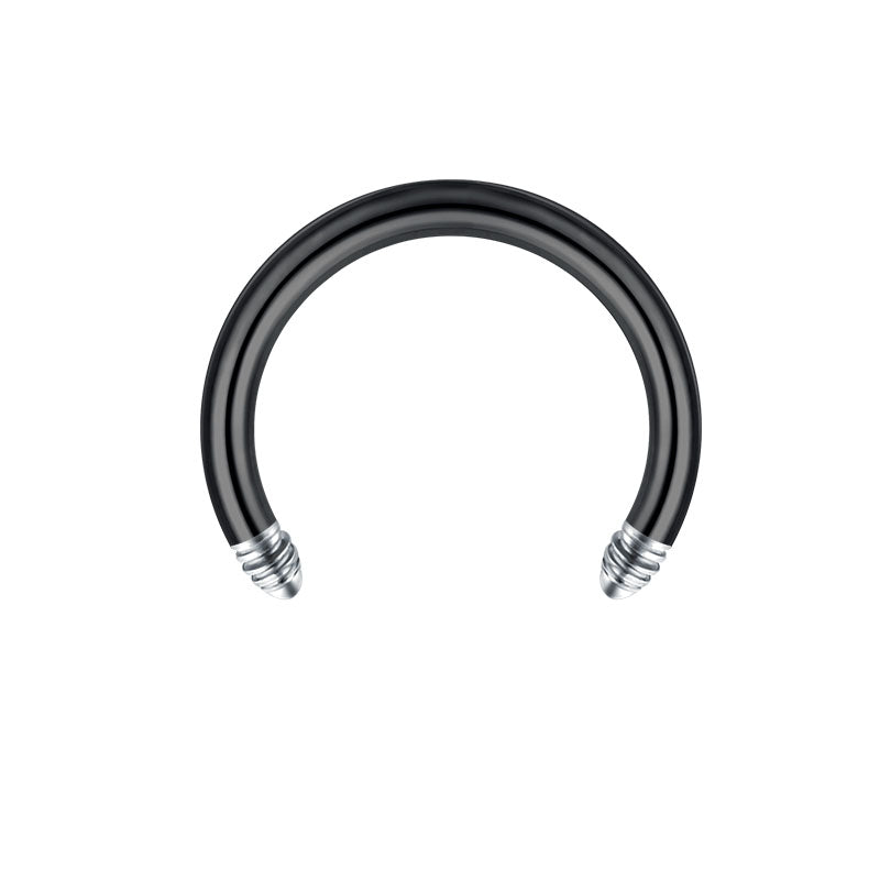 Horseshoe Barbell 16G Stainless Stee Black 12mm