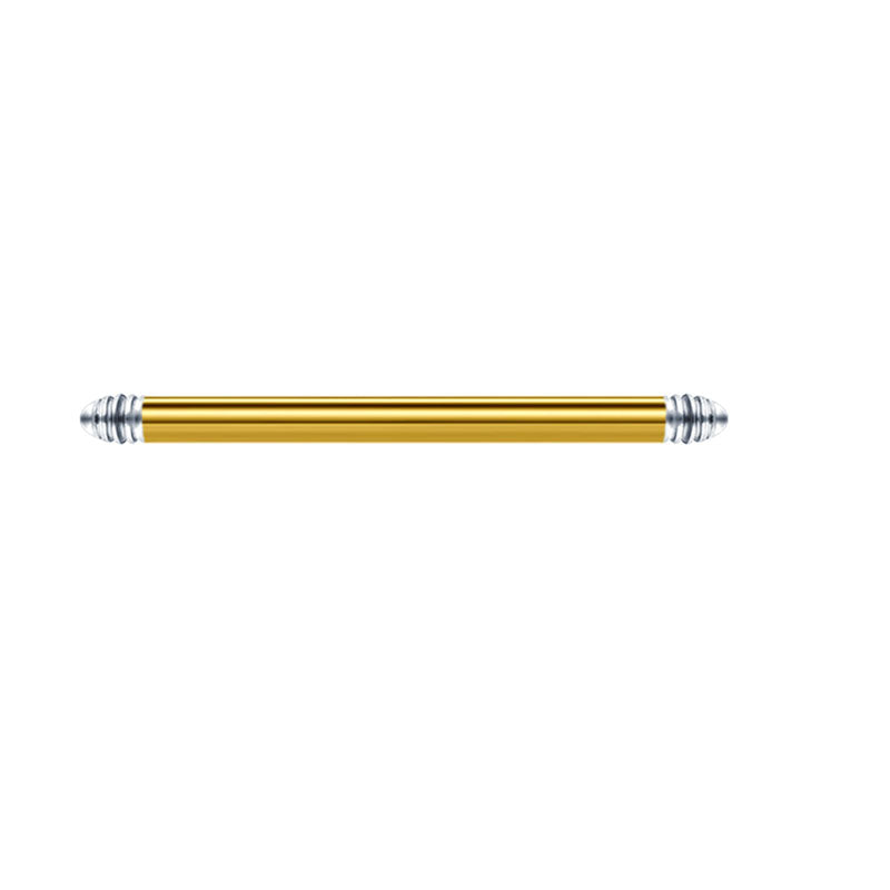 16G Straight Barbell Stainless Steel Gold 38mm