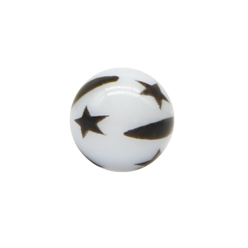 Star Pattern Ball 14G 5mm White