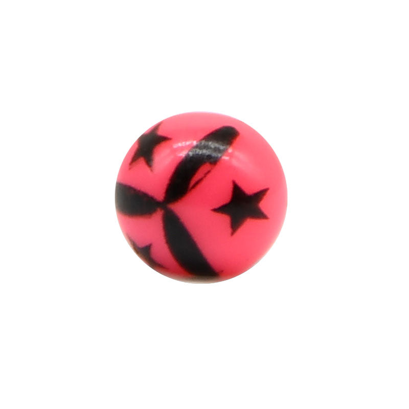 Star Pattern Ball 14G 5mm Dark Pink