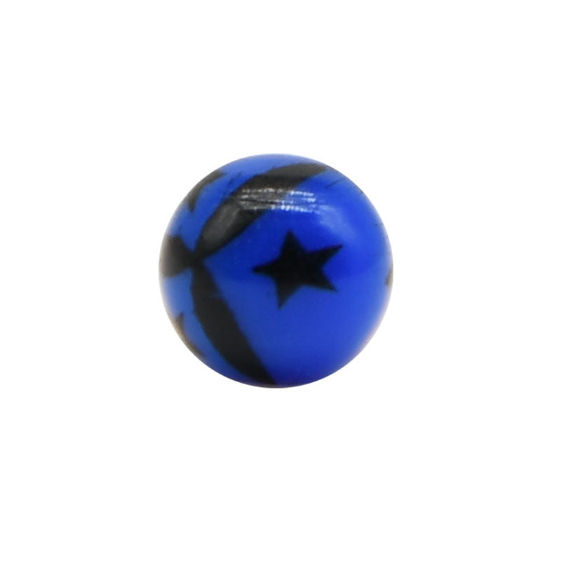 Star Pattern Ball 14G 5mm Blue