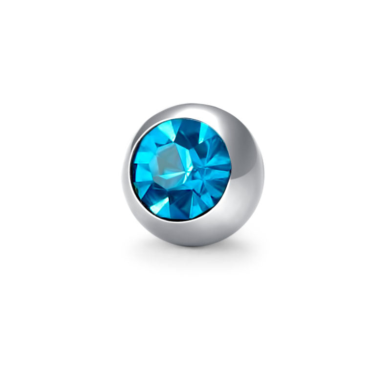 Inlaid Gem Ball 14G See Blue 8mm