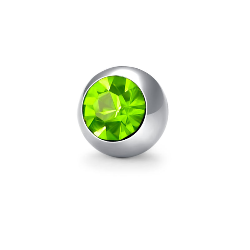 Inlaid Gem Ball 14G Green 8mm