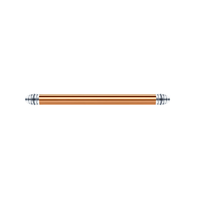 14G Straight Barbell Stainless Steel Rose Gold 25mm