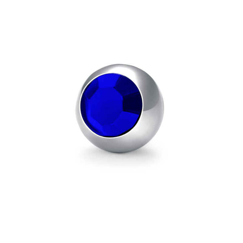 Inlaid Gem Ball 14G Dark Blue 5mm