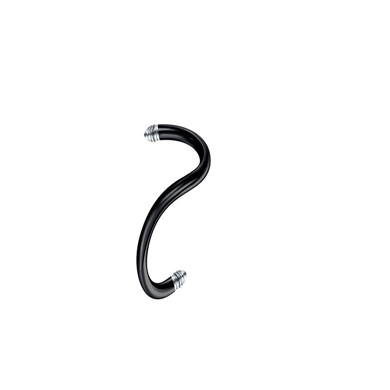 Replacement Twisted Spiral Barbell 16G Black 8mm