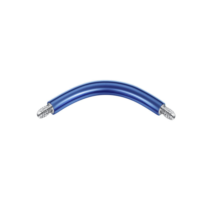 14G Curved Barbell Stainless Steel Blue 10mm