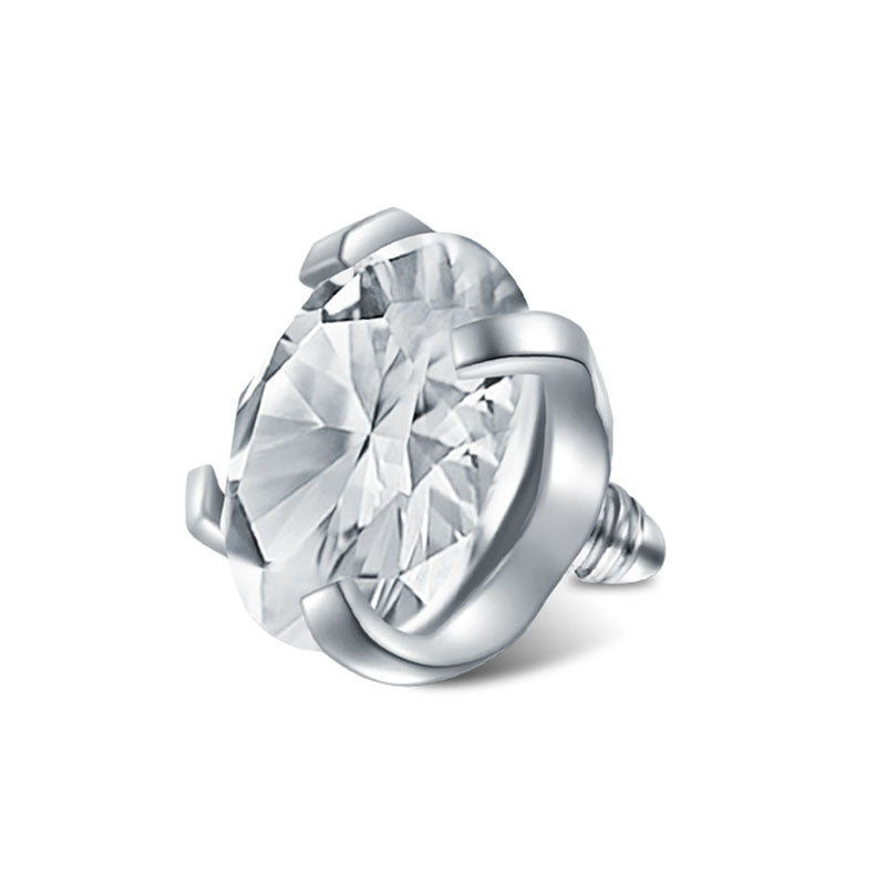 Internally Threaded CZ Ball 16G 3mm Silver