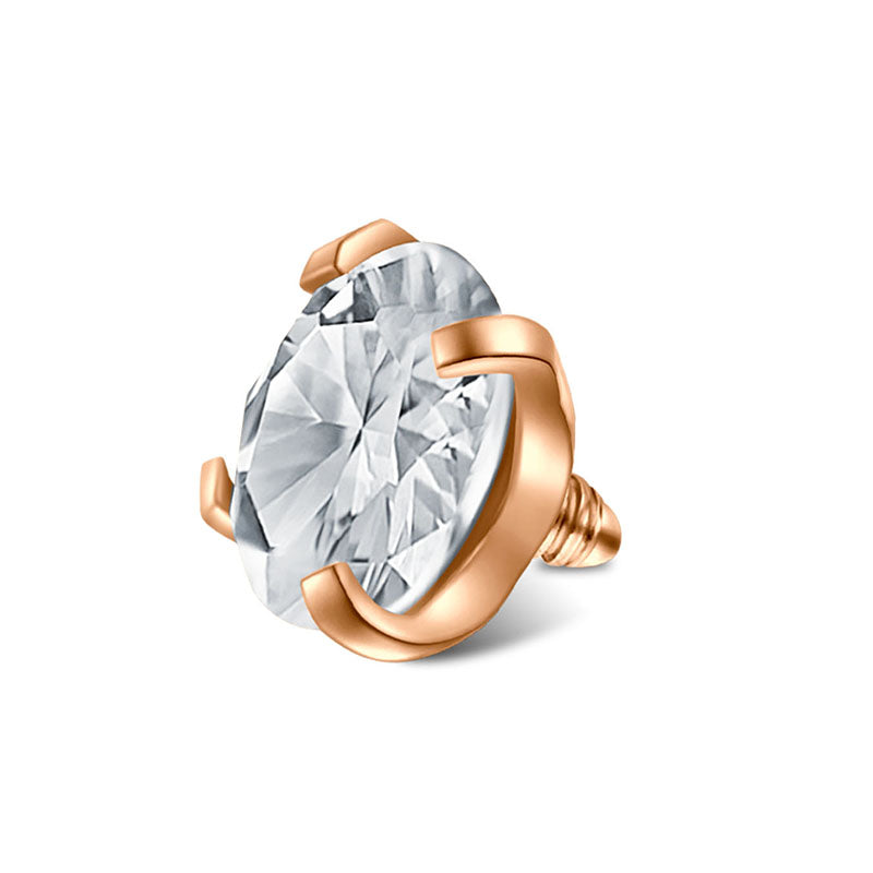 Internally Threaded CZ Ball 14G 5mm Rose Gold