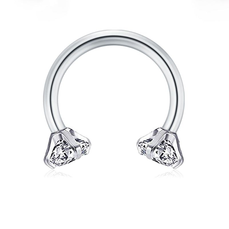 Septum Ring 16G 14G Stainless Steel CZ Helix Earring Jewelry