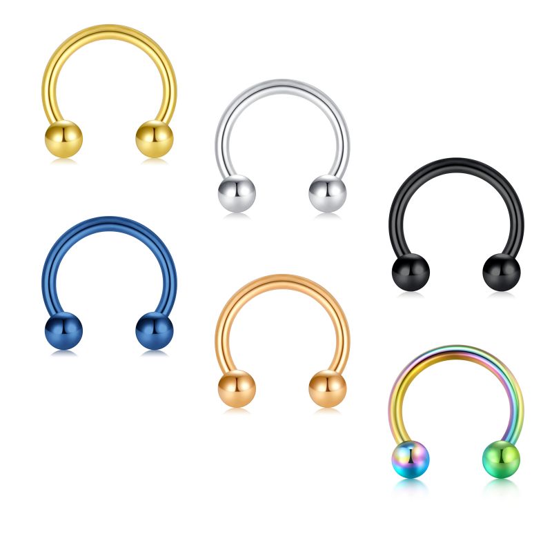 14G Septum Ring Horseshoe Nipple Ring Piercing for Women Helix Hoop Earring