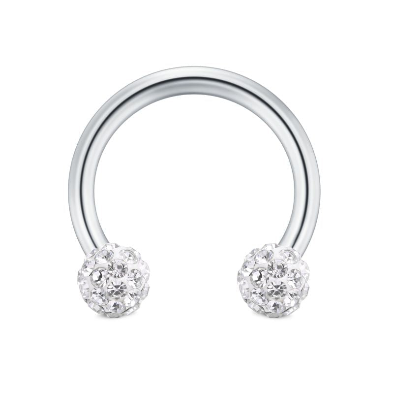 Horseshoe Septum Ring Crystall Ball Helix Earring