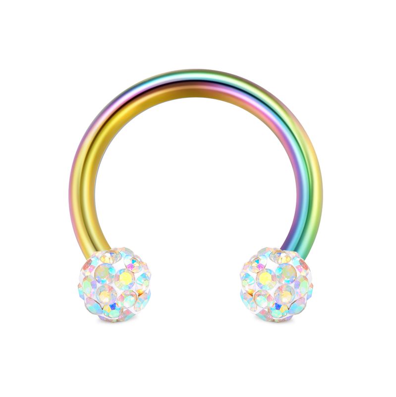 Horseshoe Septum Ring Crystall Ball Helix Earring