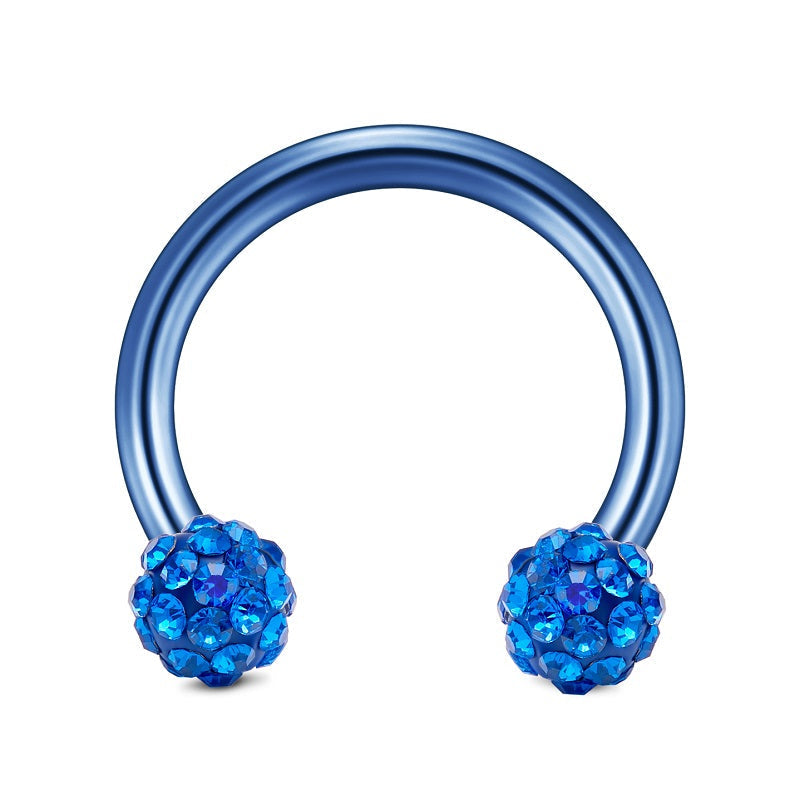 Horseshoe Septum Ring Crystall Ball Helix Earring