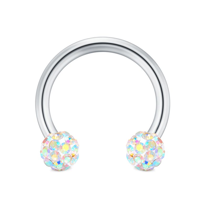 Horseshoe Septum Ring Crystall Ball Helix Earring