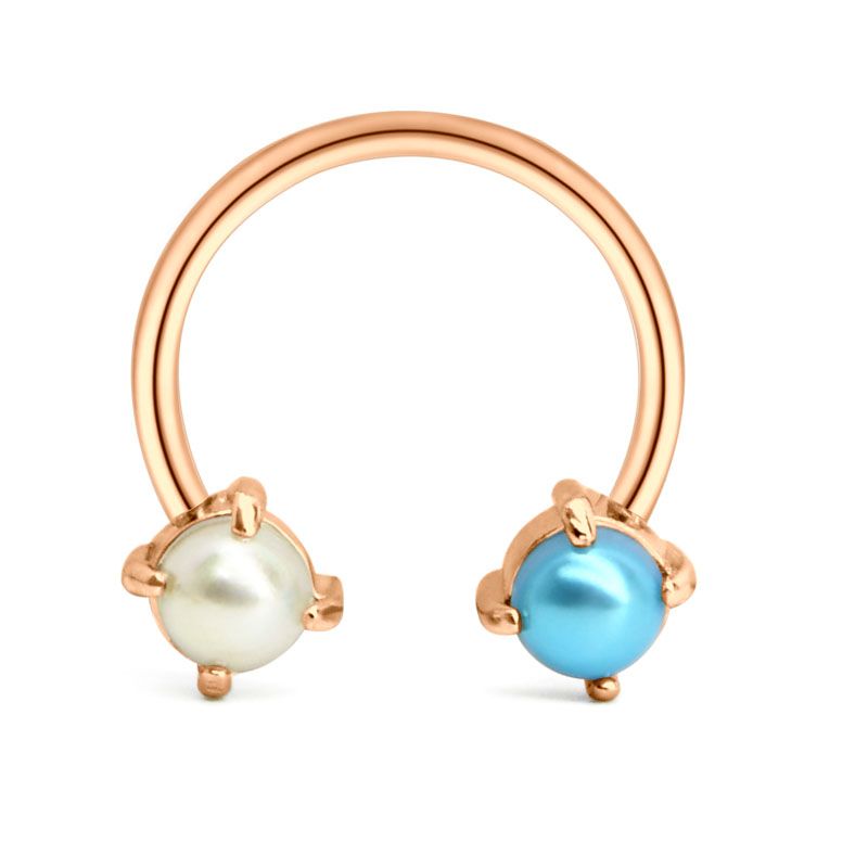 16G Horseshoe Pearl Septum Ring Helix Earring Piercing