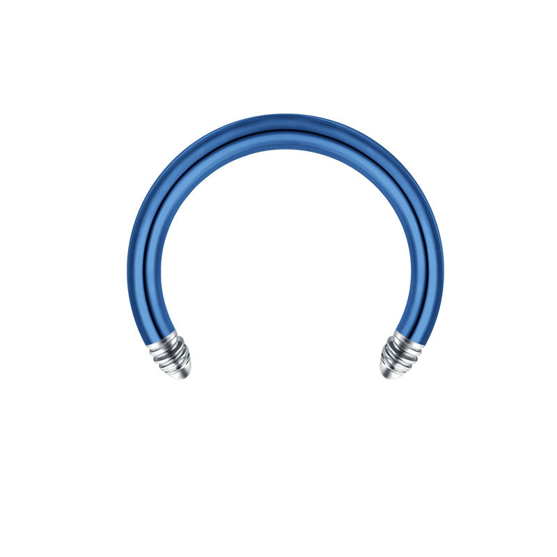 Horseshoe Barbell 16G Stainless Stee Blue 10mm