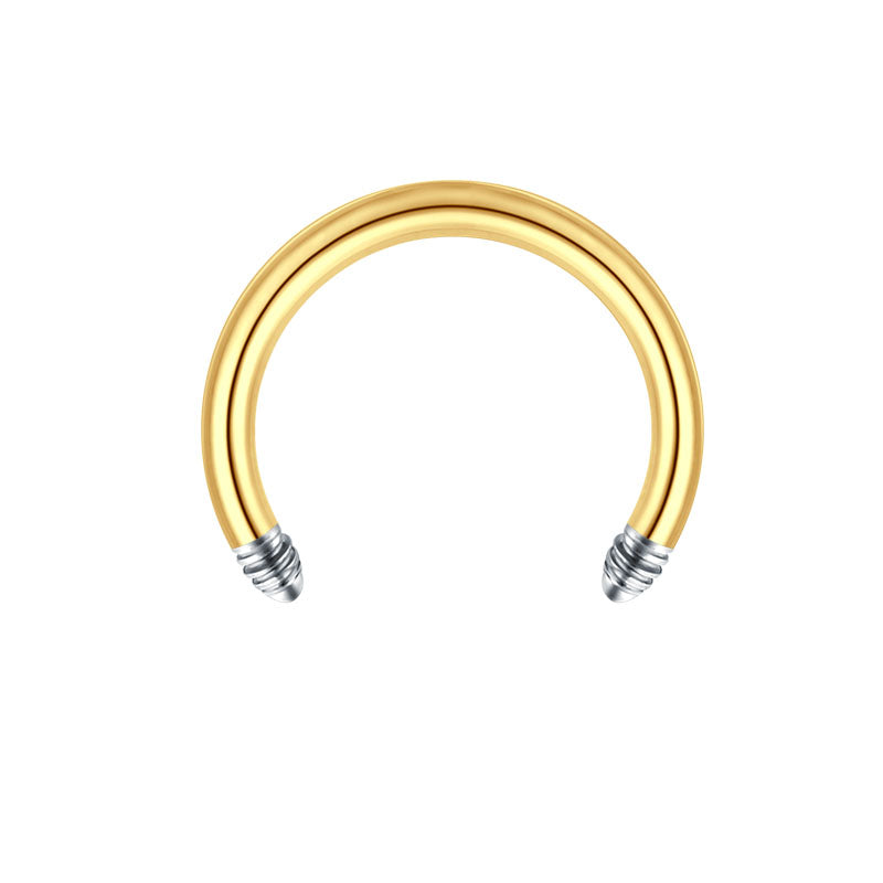 Horseshoe Barbell 14G Stainless Stee Gold 8mm