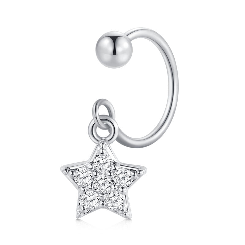 Cartilage Helix Hoop Earrings Dangle Star