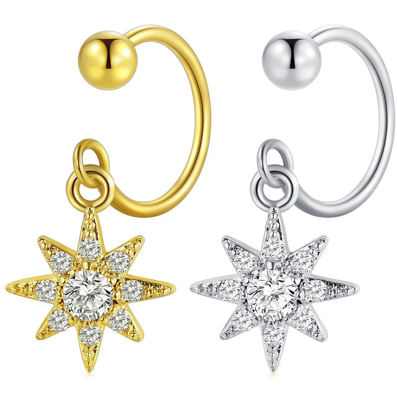 Cartilage Helix Hoop Earrings Dangle Sunflower