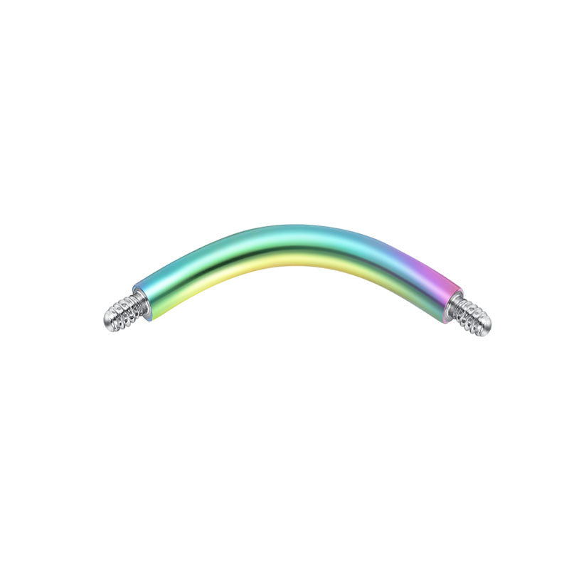 14G Curved Barbell Stainless Steel Rainbow 12mm