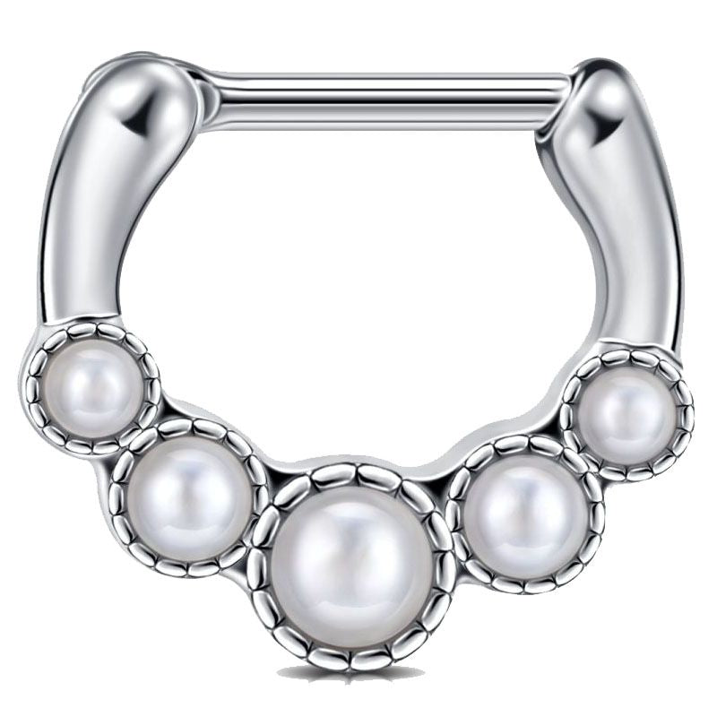 septum clicker silver pearl