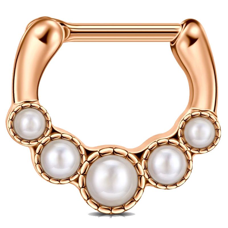 septum clicker rose gold pearl