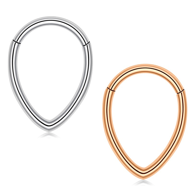 Waterdrop Segment Ring 16G Septum Clicker Helix Earring