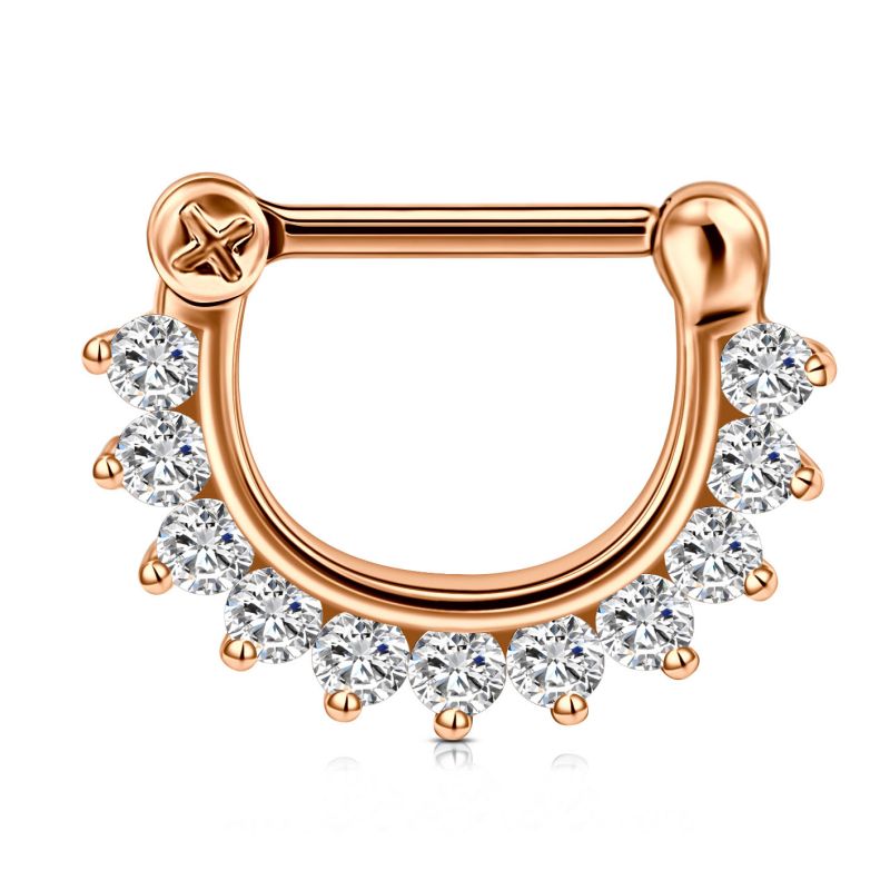 septum clicker rose gold