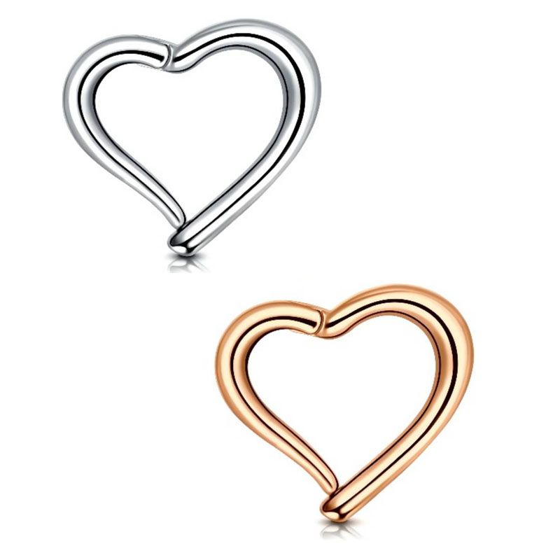 Heart Shaped 12G Segment Ring Helix Earring