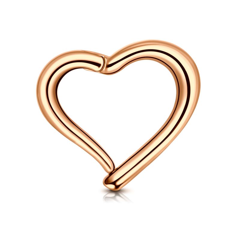 septum clicker rose gold heart