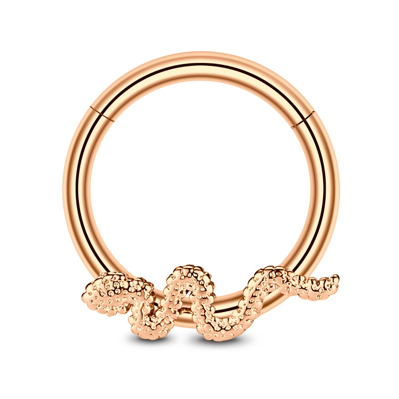 septum clicker rose gold snake