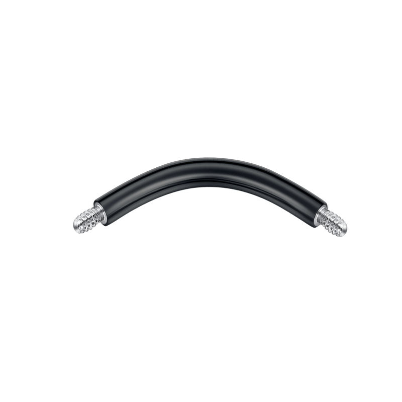 14G Curved Barbell Stainless Steel Black 10mm
