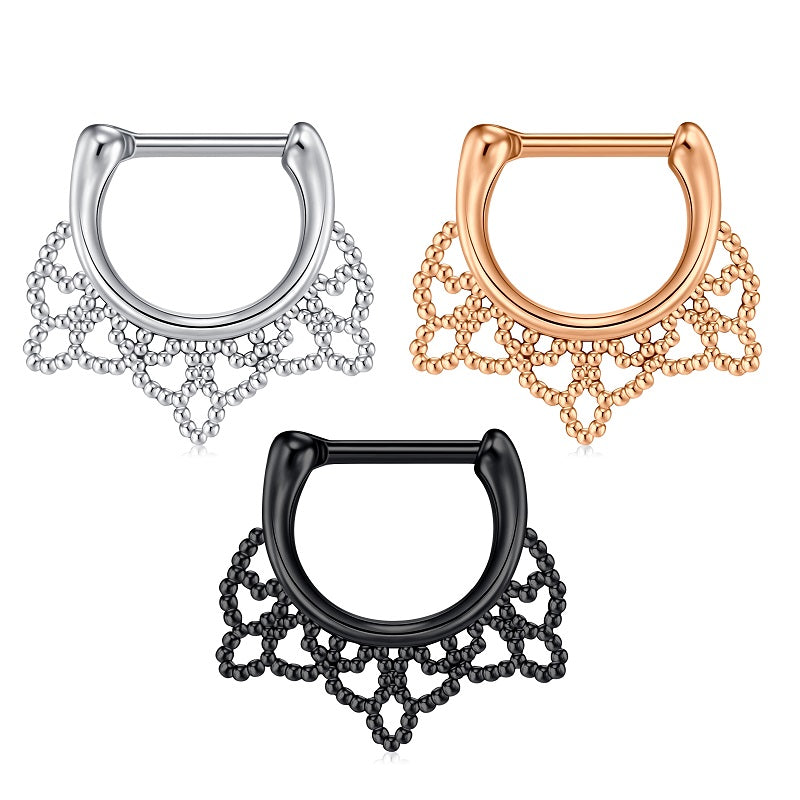 Fashion 16G 8MM Septum Clicker Ring Helix Hoop Earring Piercing