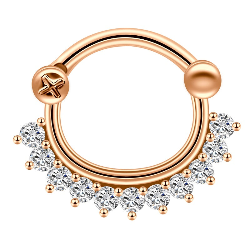 septum clicker rose gold