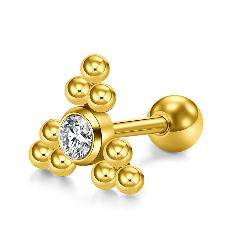 16g Tragus Earrings Studs 6mm CZ