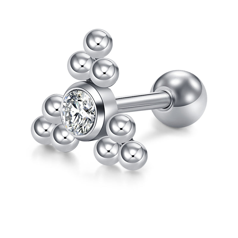 16g Tragus Earrings Studs 6mm CZ
