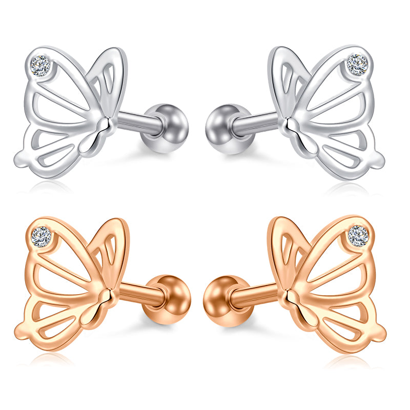 16g Tragus Earrings Cartilage Earrings Butterfly