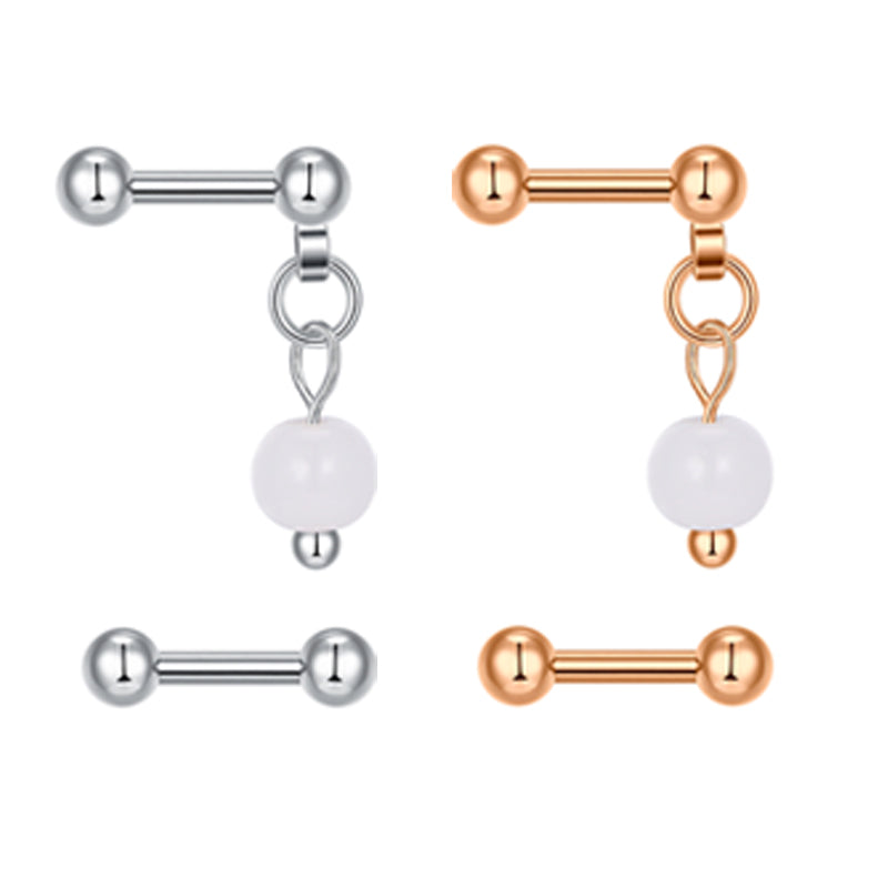 16g Double Helix Earrings Industrial Earrings with Beads 8mm