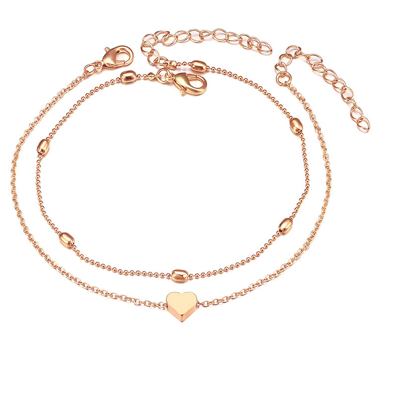 Rose Gold Double layer love Anklet