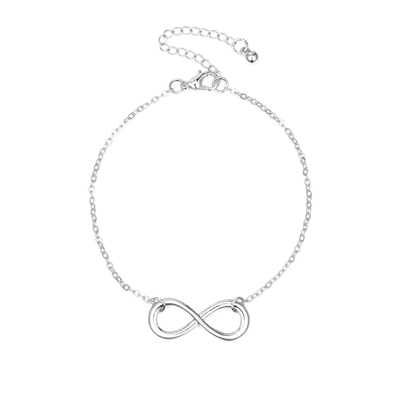 Silver Single layer smooth splayed Anklet