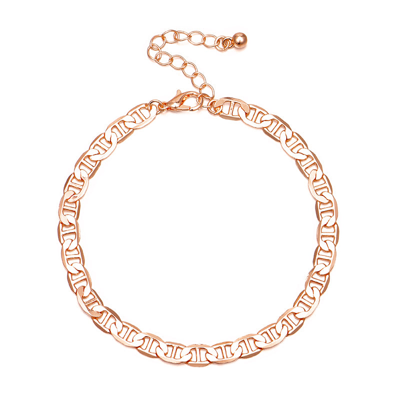 Rose Gold Personalized wide Chain Anklet