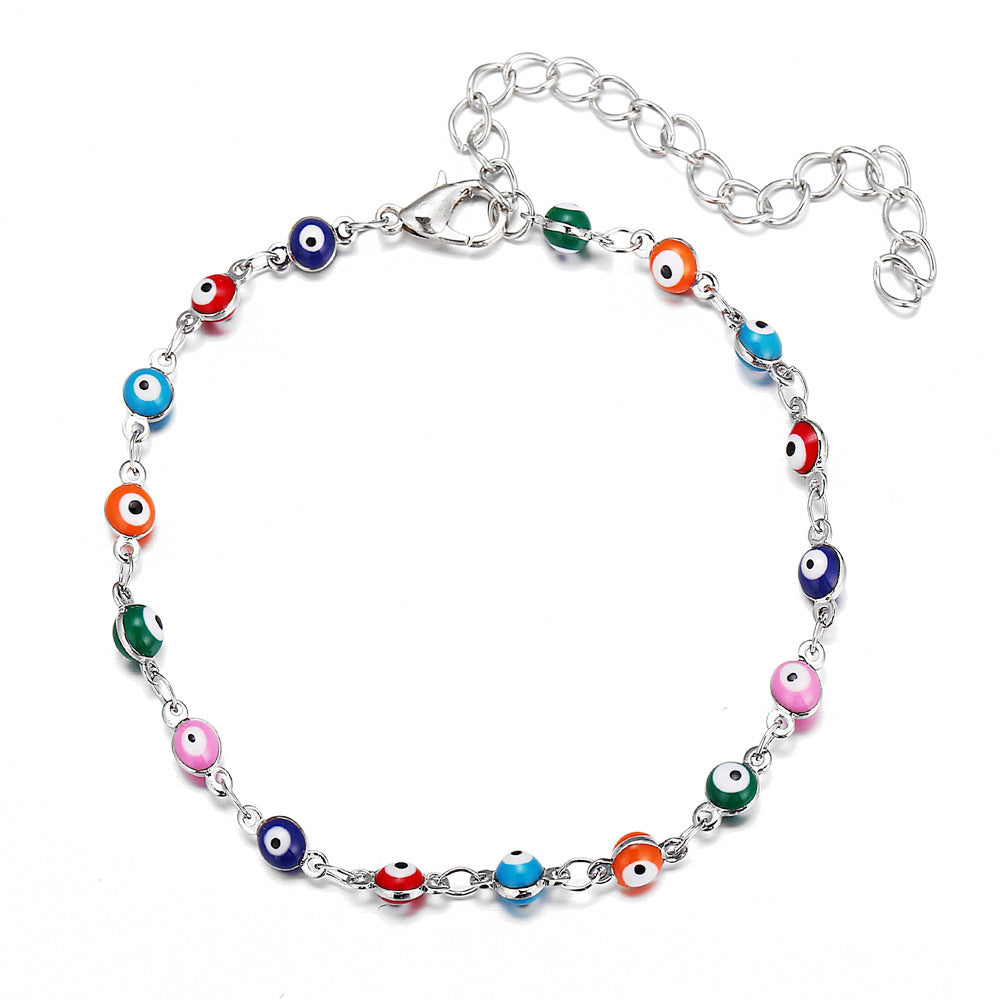 Silver Colored eye Anklet