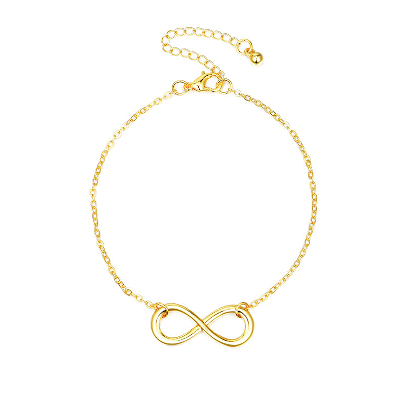 Gold Single layer smooth splayed Anklet