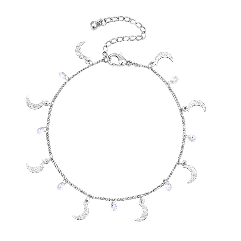 Silver Moon Anklet