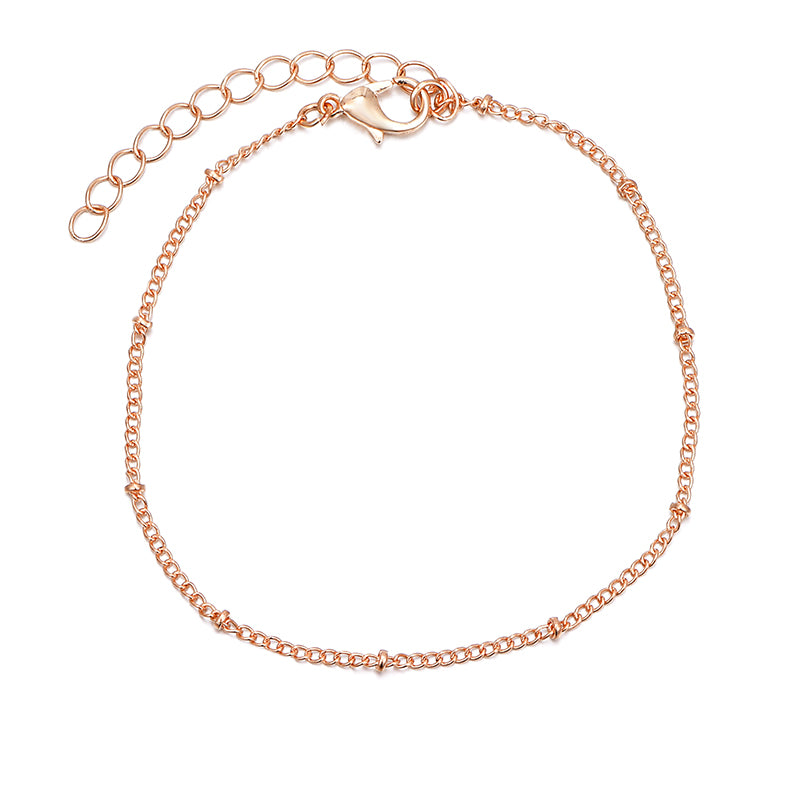 Rose Gold Copper bead chain foot chain